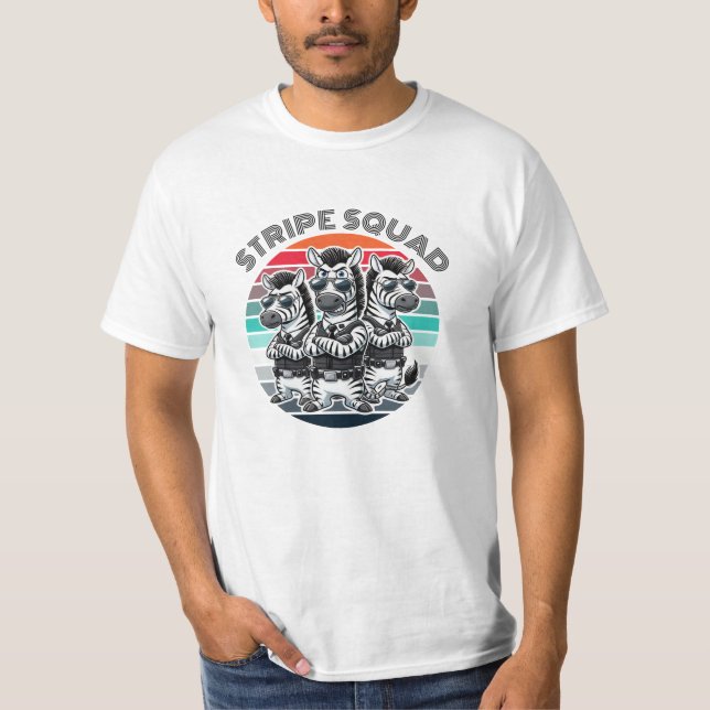 Funny Striped Animal Designs: Zebra Fun T-Shirt (Vorderseite)
