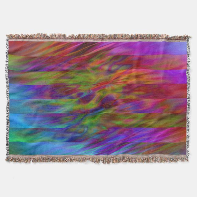 Funny Stripes Muster - farbige Wellen + Ihre Idee Decke (Vorderseite)