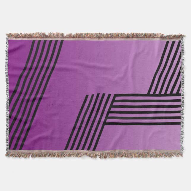 Funny Stripes Pattern - schwarzes Geo + Ihr Backgr Decke (Vorderseite)