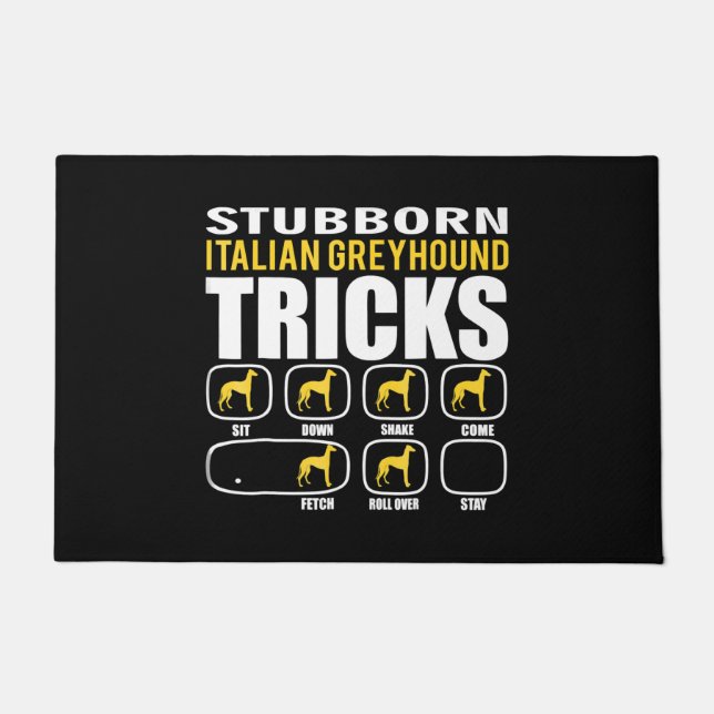Funny Stubborn Italian Greyhound Tricks Fußmatte (Vorderseite)