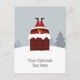 Funny Stuck Santa Custom Postcard Feiertagspostkarte