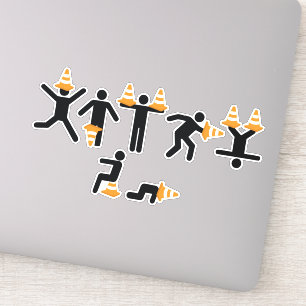 Funny Student Traffic Cones Graduation Party Aufkleber