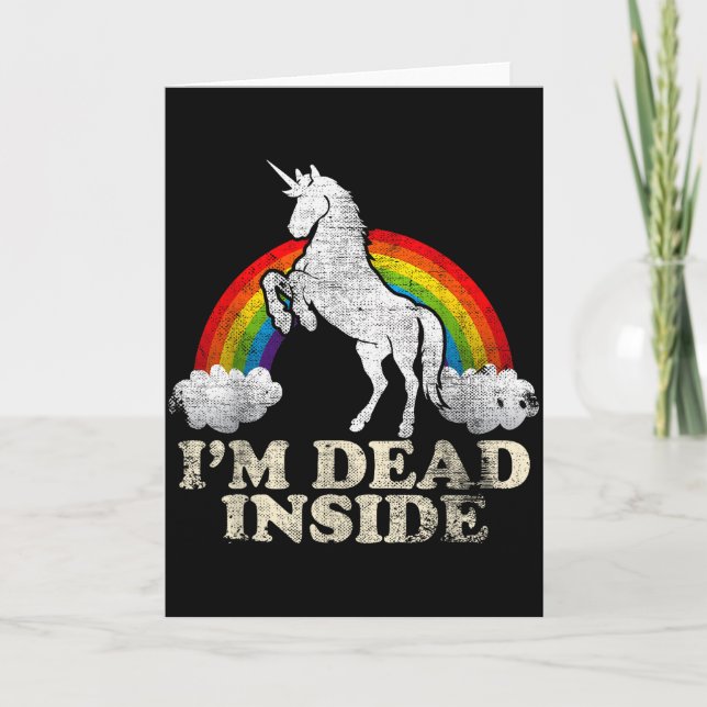 Funny Stuff - Unicorn I'm Dead Inside Sarcastic De Karte (Vorderseite)