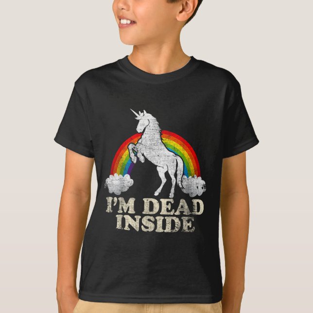 Funny Stuff - Unicorn I'm Dead Inside Sarcastic De T-Shirt (Vorderseite)