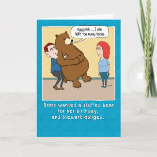 Funny Stuffbär Geburtskarte Karte