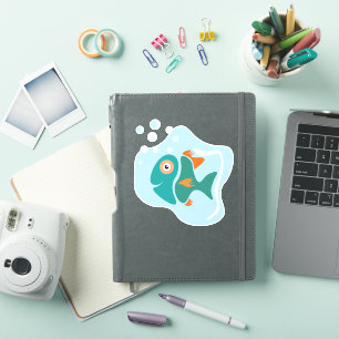 Funny Stylish Fish Aufkleber