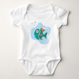 Funny Stylish Fish Baby Strampler