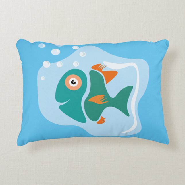 Funny Stylish Fish Dekokissen (Vorderseite)