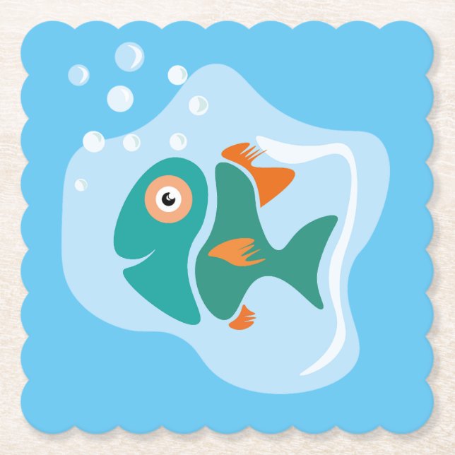 Funny Stylish Fish Untersetzer (Vorderseite)