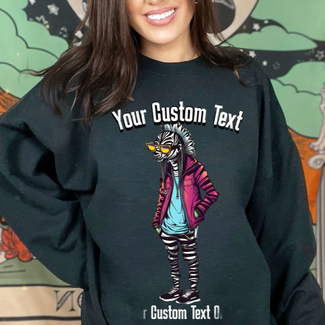 Funny Stylish Zebra Animal Fashion Sweatshirt (Von Creator hochgeladen)