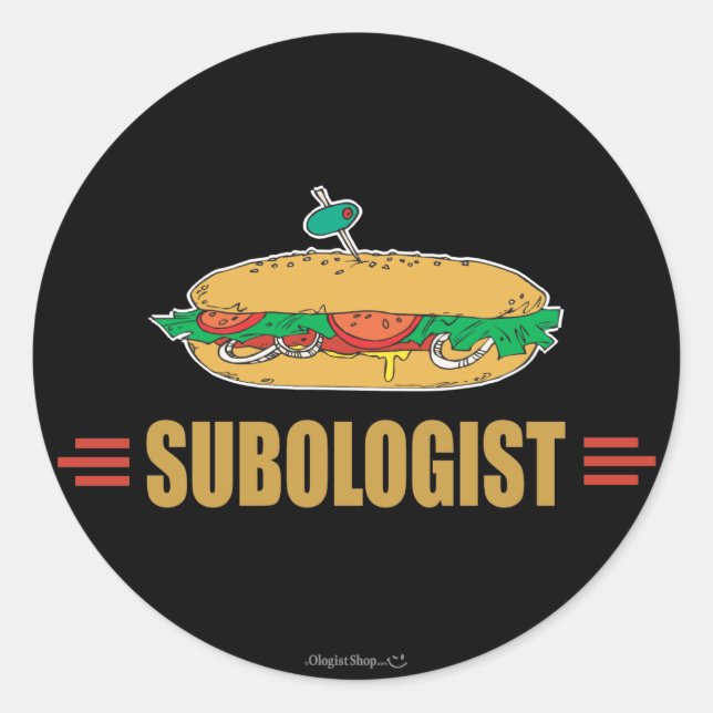Funny Submarine Sandwich Runder Aufkleber (Vorderseite)
