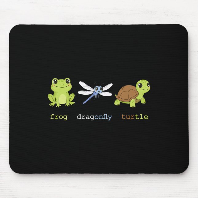 Funny Subtle Political Frog Dragonfly Turtle Resis Mousepad (Vorne)