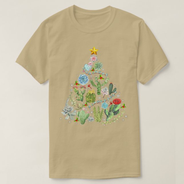 Funny Succulent Weihnachtsbaum Cactus Gardener Xma T-Shirt (Design vorne)