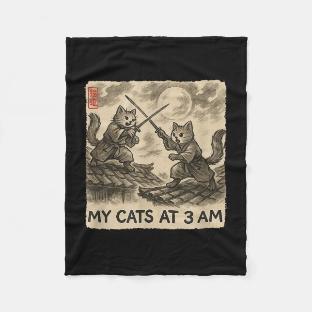 Funny Sumi-e Kawaii Tinte zum Malen japanischer me Fleecedecke (Vorderseite)