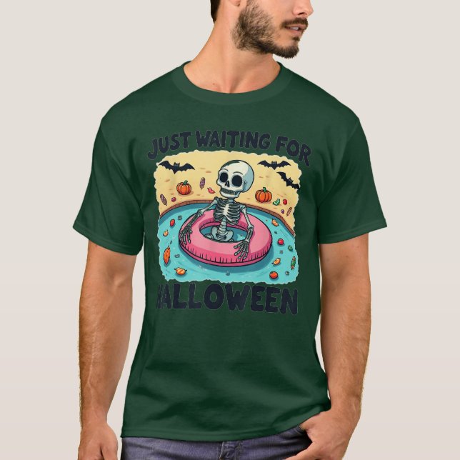 Funny Summer 2025 Spooky Skeleton gerade Gewartet  T-Shirt (Vorderseite)