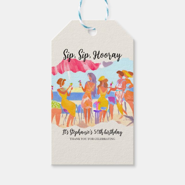 Funny Summer Beach Cocktail Frauen's 50. Geburtsta Geschenkanhänger (Vorderseite)