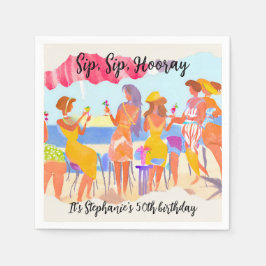 Funny Summer Beach Cocktail Frauen's 50. Geburtsta Serviette