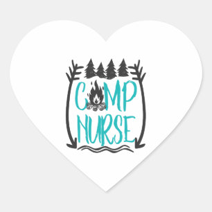 Funny Summer Camp Nursing Geschenk Camping RN Herz-Aufkleber