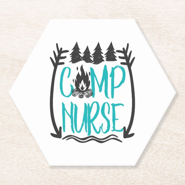 Funny Summer Camp Nursing Geschenk Camping RN Untersetzer (Vorderseite)