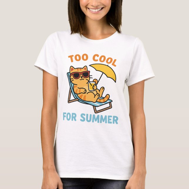 Funny Summer Cat Lover T-Shirt – Gift For Cat Mom (Vorderseite)