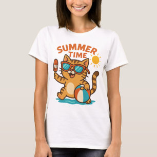 Funny Summer Cat T - Shirt