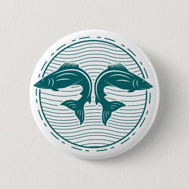Funny Summer Fishing Button (Vorderseite)
