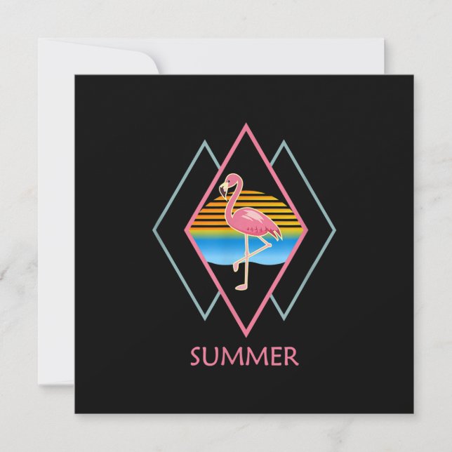 Funny Summer Flamingo | Niedlich Flamingo Lover Einladung (Vorderseite)