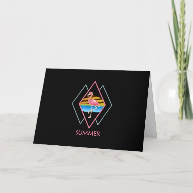 Funny Summer Flamingo | Niedlich Flamingo Lover Karte (Vorderseite)