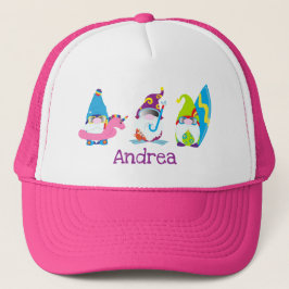 Funny Summer Gnomes Beach Personalisiert Truckerkappe