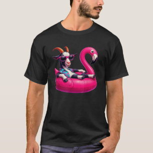 Funny Summer Goat Pink Pool Party Hawaiian Sommer T-Shirt