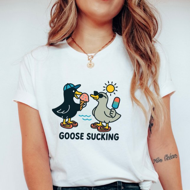  Funny Summer Goose; Goose with Ice Cream T-Shirt (Von Creator hochgeladen)