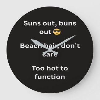 Funny Summer T-Shirt Slogans 2026 Trending Beach H Große Wanduhr