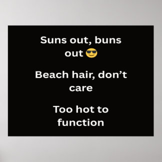 Funny Summer T-Shirt Slogans 2026 Trending Beach H Poster