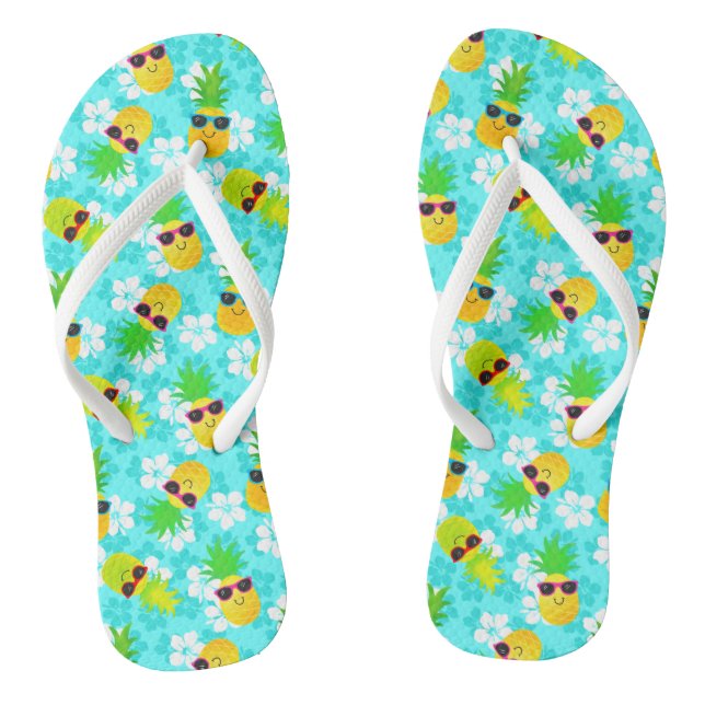 Funny Summer Tropical Pineapses Flip Flops (Fußbett)