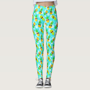 Funny Summer Tropical Pineapses Leggings