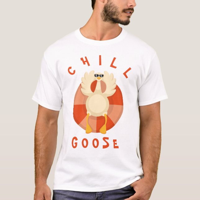Funny Summer Vacacation Beach Chill Goose Swim Rin T-Shirt (Vorderseite)