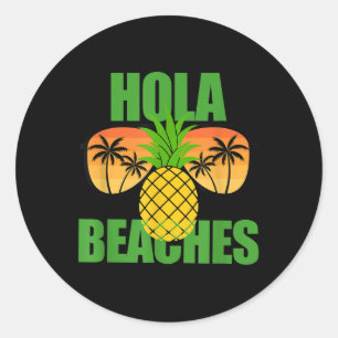 Funny Summer Vacay Beach T Sun Gles Cruise Hola Runder Aufkleber