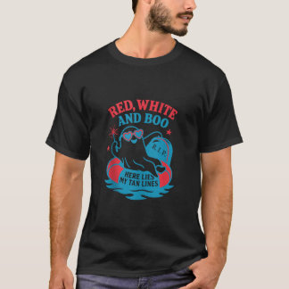 Funny Summerween Red White und Boo 4. Juli Matte T-Shirt