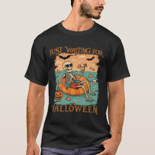 Funny Summerween Skelett schweben in Flamingo Cut T-Shirt