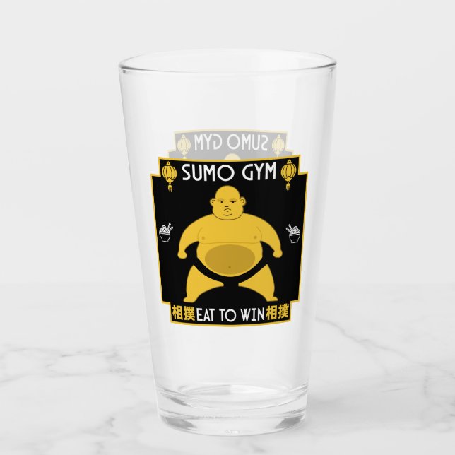 Funny Sumo Wrestler Glas (Vorderseite)