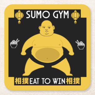 Funny Sumo Wrestler Rechteckiger Pappuntersetzer