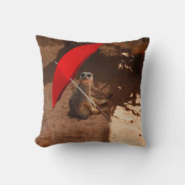 Funny Sun Smart Meerkat unter dem Regenschirm, Kissen
