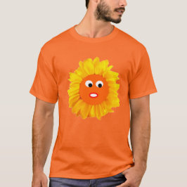 Funny Sunflower Face Orange Black 4Robin T-Shirt