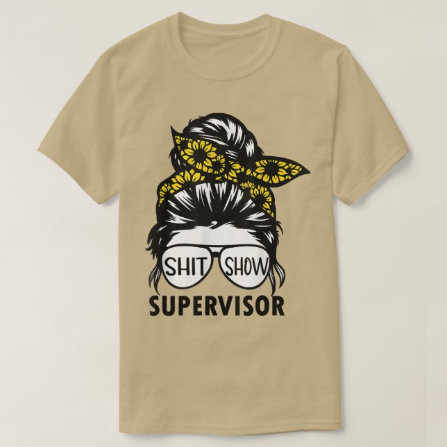 Funny Sunflower Supervisor Ausstellung für Lehrer, T-Shirt (Design vorne)