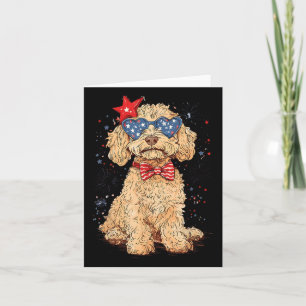 Funny Sungles Patriotic Goldendoodle Merica 4. Karte