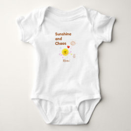 Funny "Sunshine and Chaos" Baby T-Shirt - Cute Kaw Strampler