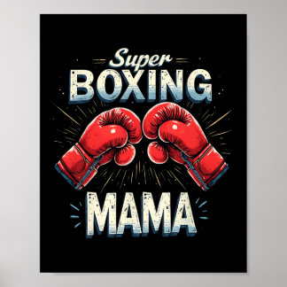 Funny Super Boxing Mama Fighter Boxliebhaber Desi Poster