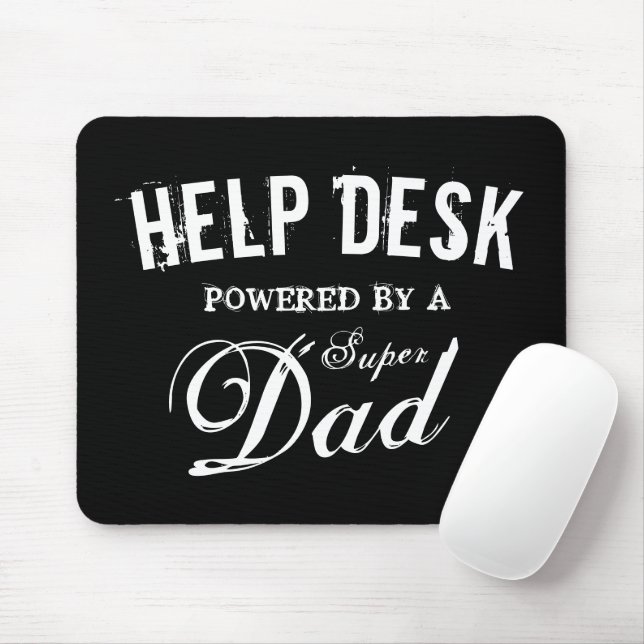 Funny super dad help desk Father's day gift Mousepad (Mit Mouse)