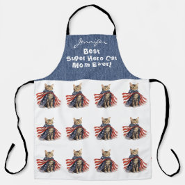 Funny Super Hero Cat All-Over Print Schürze