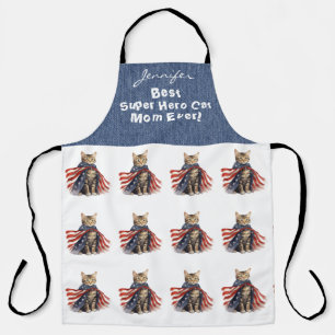 Funny Super Hero Cat All-Over Print Schürze